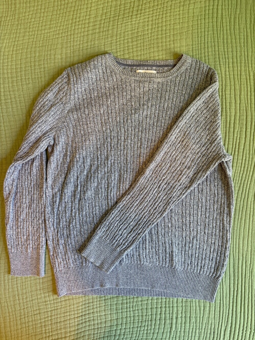 Kim Rogers XL Gray Ribbed Knit Sweater Long Sleeve Crew Neck